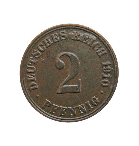 Германия 2 пфеннига 1910 г. A
