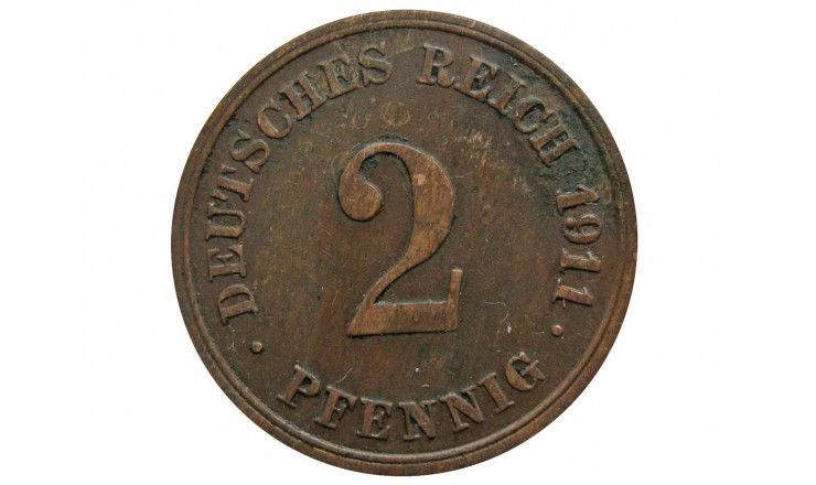 Германия 2 пфеннига 1911 г. G