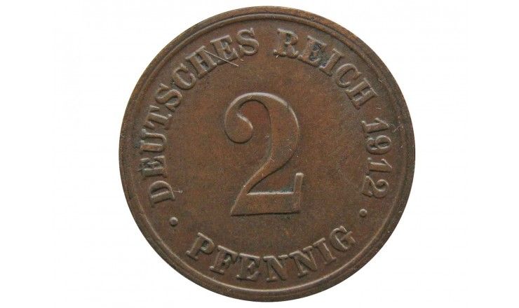 Германия 2 пфеннига 1912 г. D