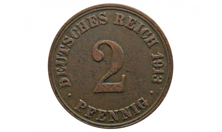 Германия 2 пфеннига 1913 г. A