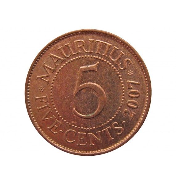 Маврикий 5 центов 2007 г.