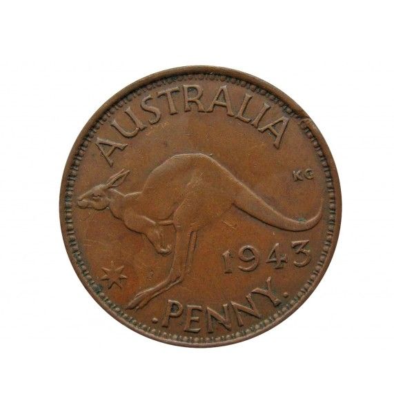 Австралия 1 пенни 1943 г. (I)