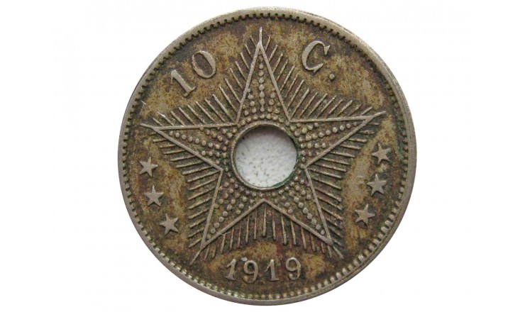 Бельгийское Конго 10 сантимов 1919 г.