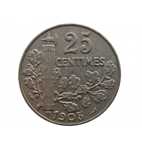 Франция 25 сантимов 1905 г.