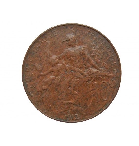 Франция 10 сантимов 1912 г.