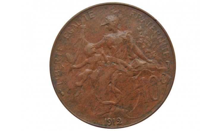 Франция 10 сантимов 1912 г.