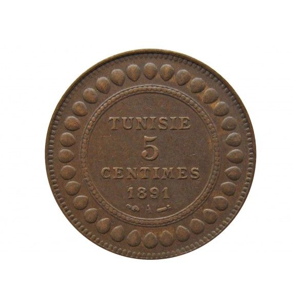 Тунис 5 сантимов 1891 г.