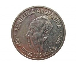 Аргентина 2 песо 1999 г. (100 лет со дня рождения Хорхе Луиса Борхеса)