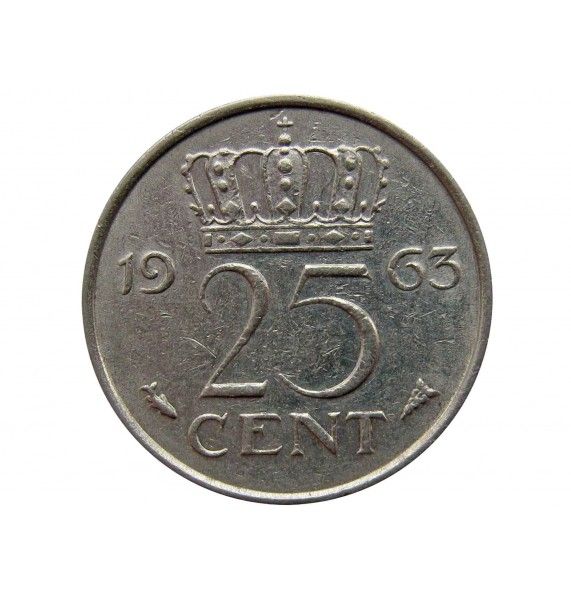 Нидерланды 25 центов 1963 г.