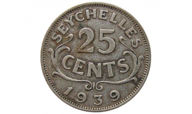 Сейшелы 25 центов 1939 г.