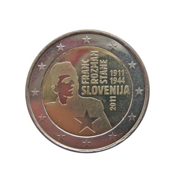 Словения 2 евро 2011 г. (100 лет со дня рождения Франца Розмана - Стане)