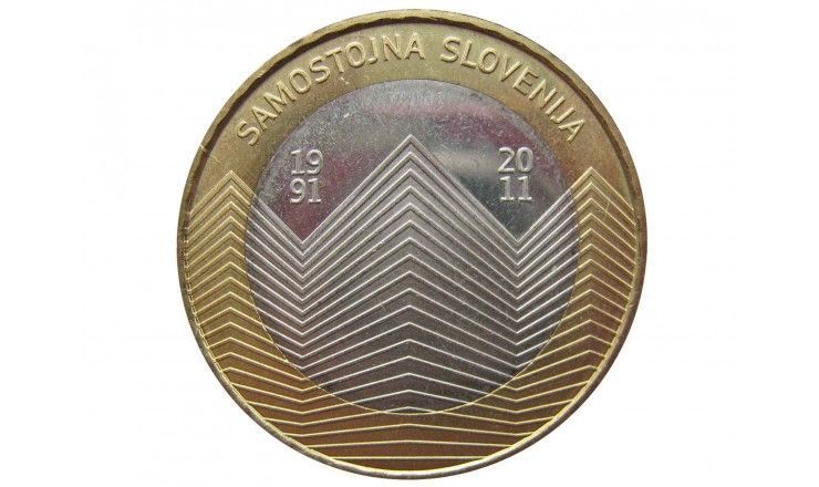 Словения 3 евро 2011 г. (20 лет независимости Словении)