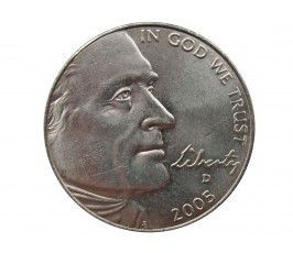 США 5 центов 2005 г. "200 лет экспедиции Льюиса и Кларка - Бизон" D
