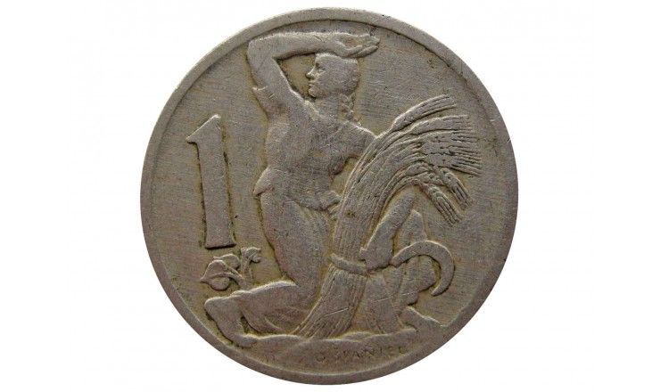 Чехословакия 1 крона 1929 г.