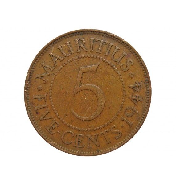 Маврикий 5 центов 1944 г.