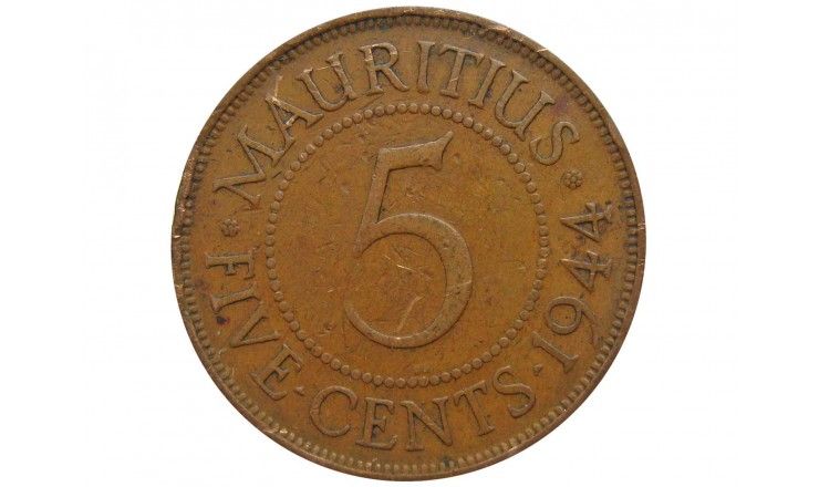 Маврикий 5 центов 1944 г.