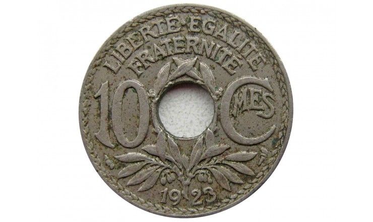 Франция 10 сантимов 1923 г.