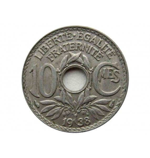 Франция 10 сантимов 1938 г.