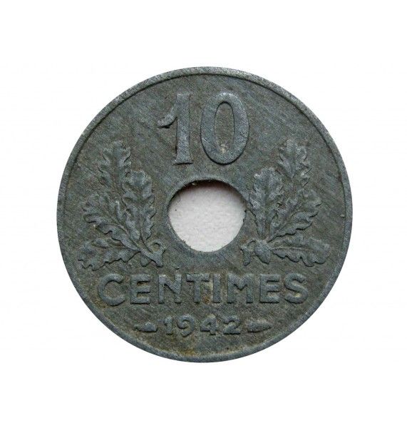 Франция 10 сантимов 1942 г.