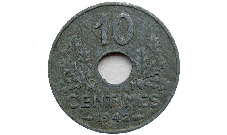 Франция 10 сантимов 1942 г.