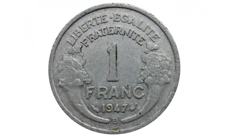 Франция 1 франк 1947 г. B