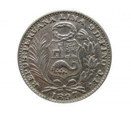 Перу 1 динеро 1897 г. JF