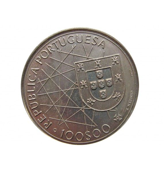 Португалия 100 эскудо 1989 г. (Открытие Азорских островов)