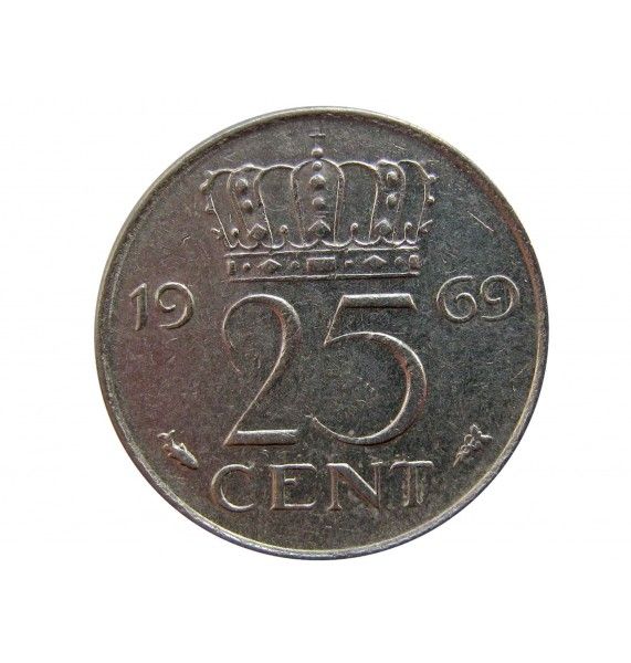 Нидерланды 25 центов 1969 г.