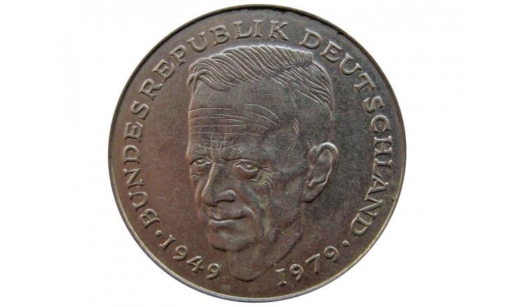Германия 2 марки 1990 г. G (Курт Шумахер, 30 лет Федеративной Республике)