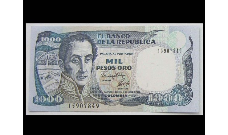 Колумбия 1000 песо 1992 г.