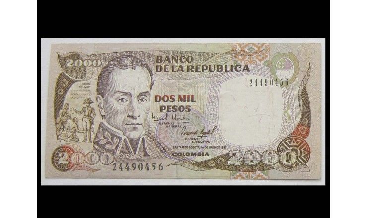 Колумбия 2000 песо 1993 г.