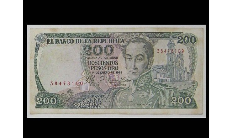 Колумбия 200 песо 1982 г.