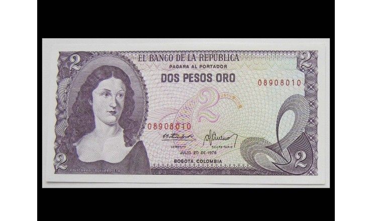 Колумбия 2 песо 1976 г.