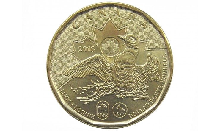 Канада 1 доллар 2016 г. (Олимпийские Игры в Рио-де-Жанейро, в запайке)
