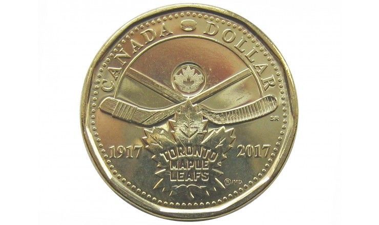 Канада 1 доллар 2017 г. (100 лет хоккейному клубу Toronto Maple Leafs)