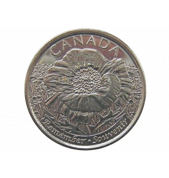 Канада 25 центов 2015 г. (100 лет стихотворению "На полях Фландрии")