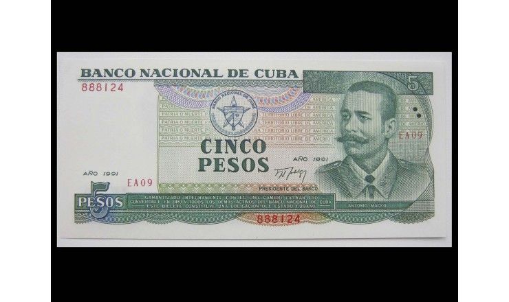 Куба 5 песо 1991 г.