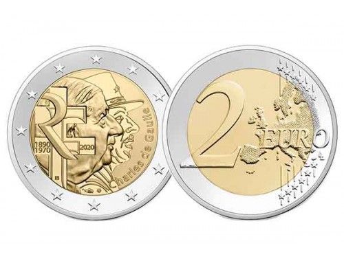 Генерал Де Голль на новой монете Франции.