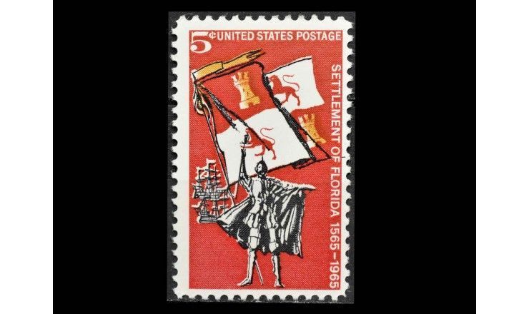 США 1965 г. "400 лет заселения Флориды: Основание Сент-Огастина"