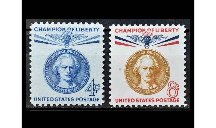 США 1960 г. "Борцы за свободу: Игнаций Ян Падеревский"