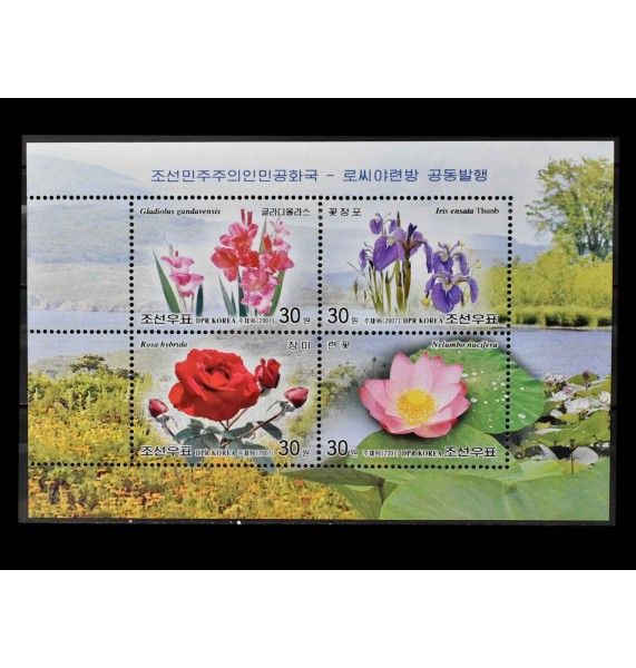 Северная Корея 2007 г. "Цветы"