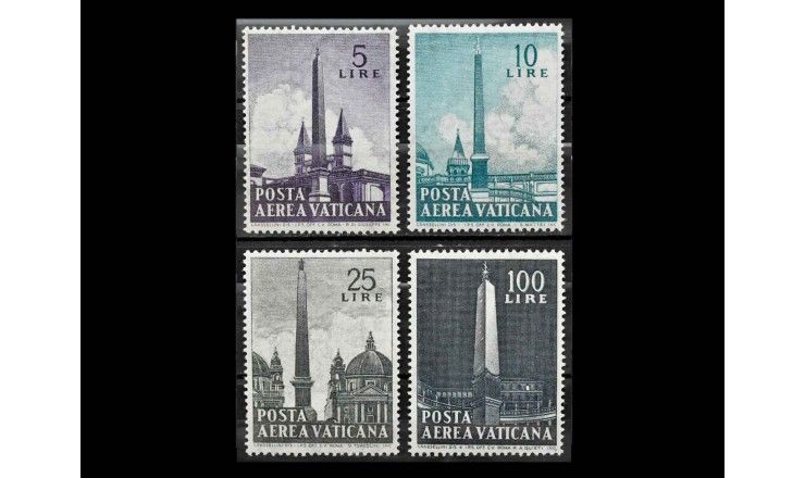 Ватикан 1959 г. "Авиапочтовые марки: Римские обелиски" 