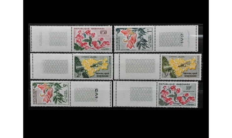 Габон 1961 г. "Стандартные марки: Цветы" (купон)