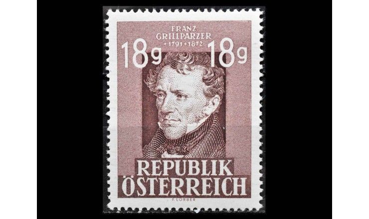 Австрия 1947 г. "75 лет со дня смерти Франца Грильпарцера, поэта и драматурга"