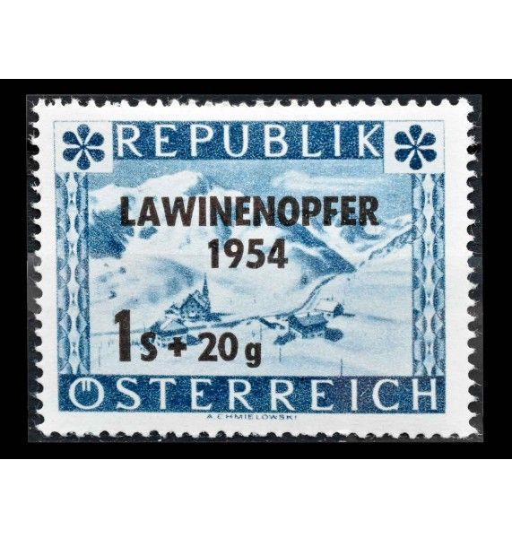 Австрия 1954 г. "В пользу жертв лавины 1954" (надпечатка)