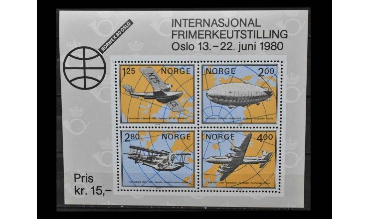 Норвегия 1979 г. "Международная выставка марок NORWEX 1980, Осло: Авиация"