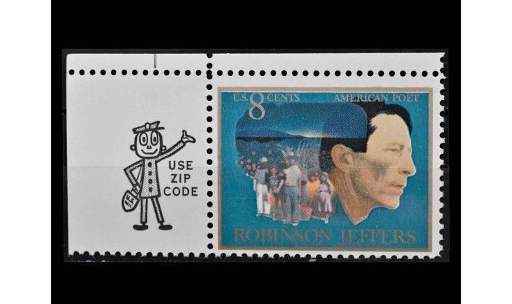 США 1973 г. "Робинсон Джефферс, американский поэт" (поля)