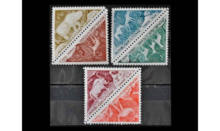 Чад 1962 г. "Доисторические наскальные рисунки, Тибести (Сахара)"