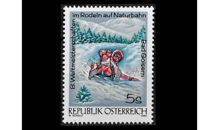 Австрия 1992 г. "VIII Чемпионат мира по санному спорту на естественной трассе, Бад-Гойзерн"