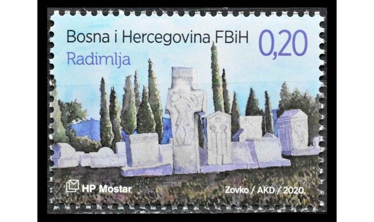 Босния и Герцеговина - Хорватская администрация 2020 г. "Некрополь Радимля, Столац"